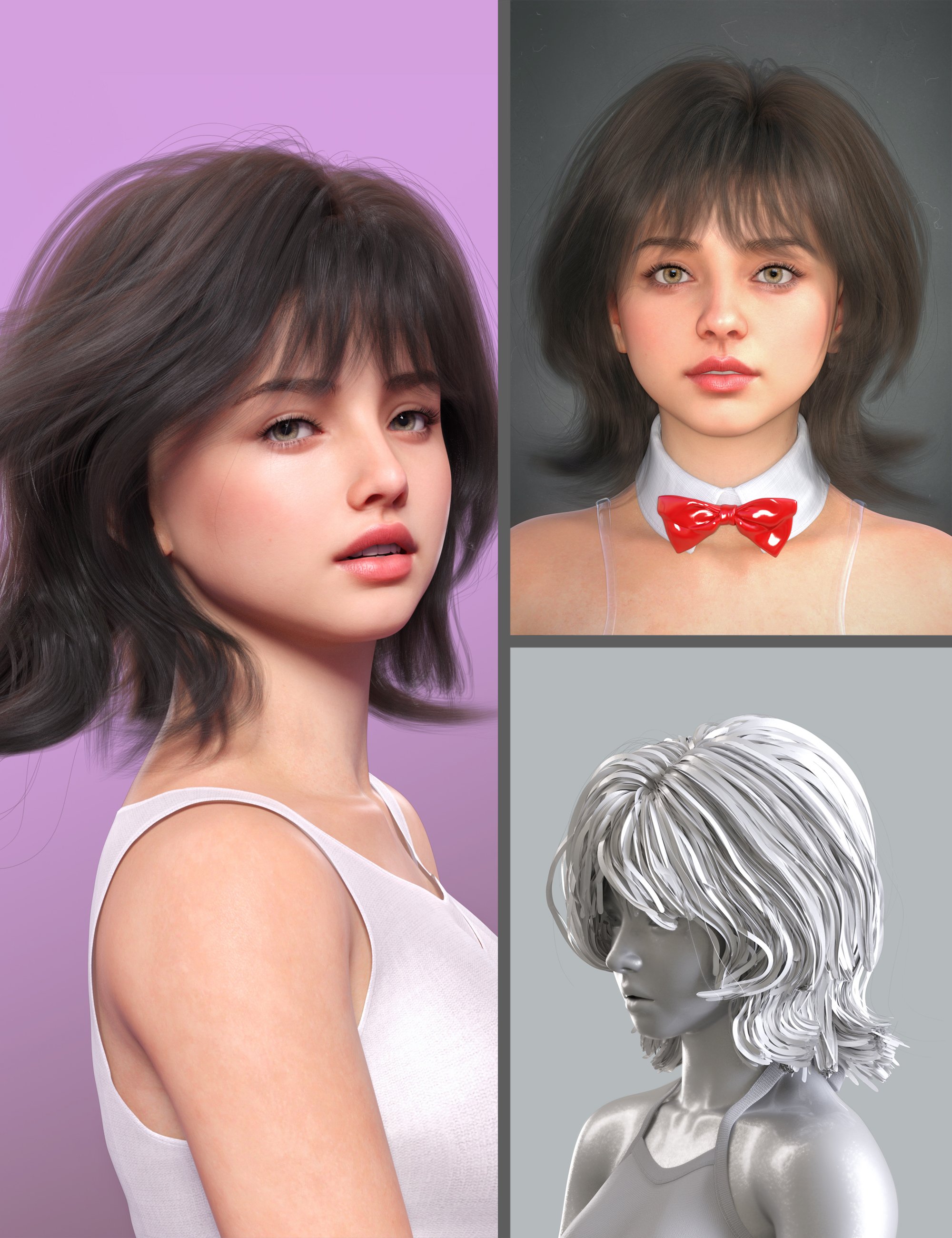 MB Wendee Hair and MB Wendee for Genesis 9 Feminine by: Magic Brush, 3D Models by Daz 3D
