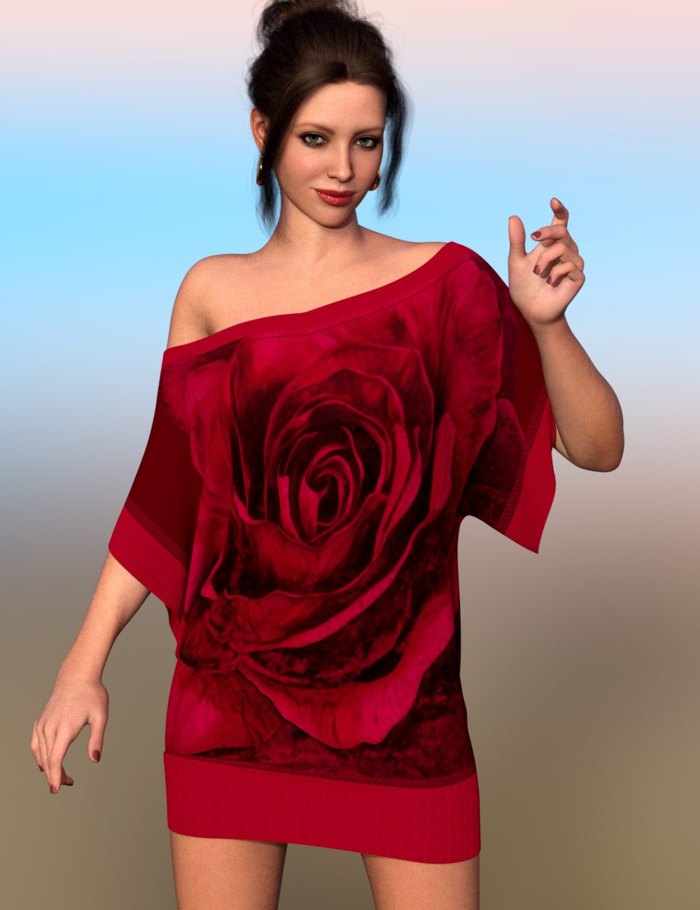 SIC dForce Terry T Dress for Genesis 9 by: Sisters In Chaos, 3D Models by Daz 3D