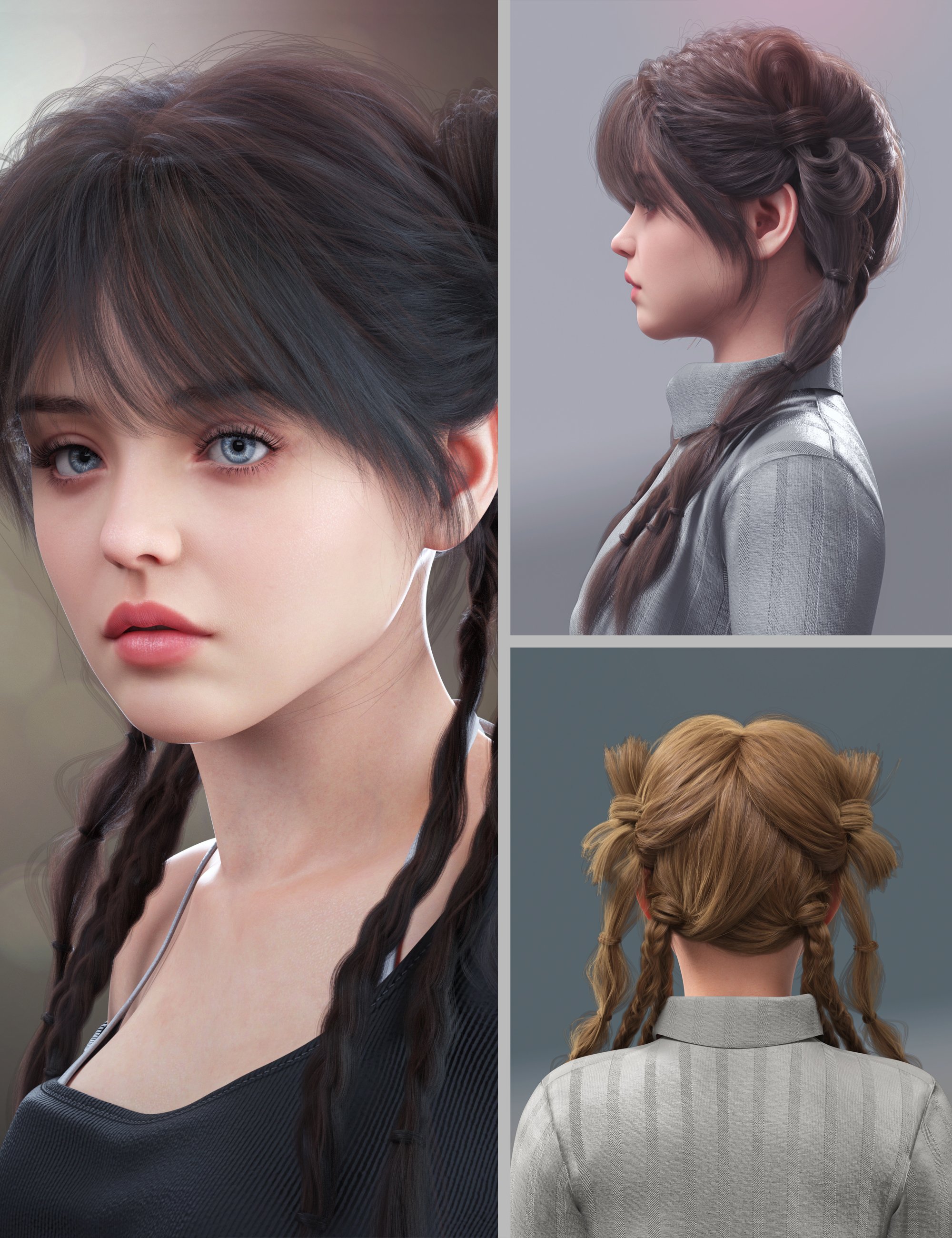MB Panni Hair and  MB Panni for Genesis 9 Feminine by: Magic Brush, 3D Models by Daz 3D