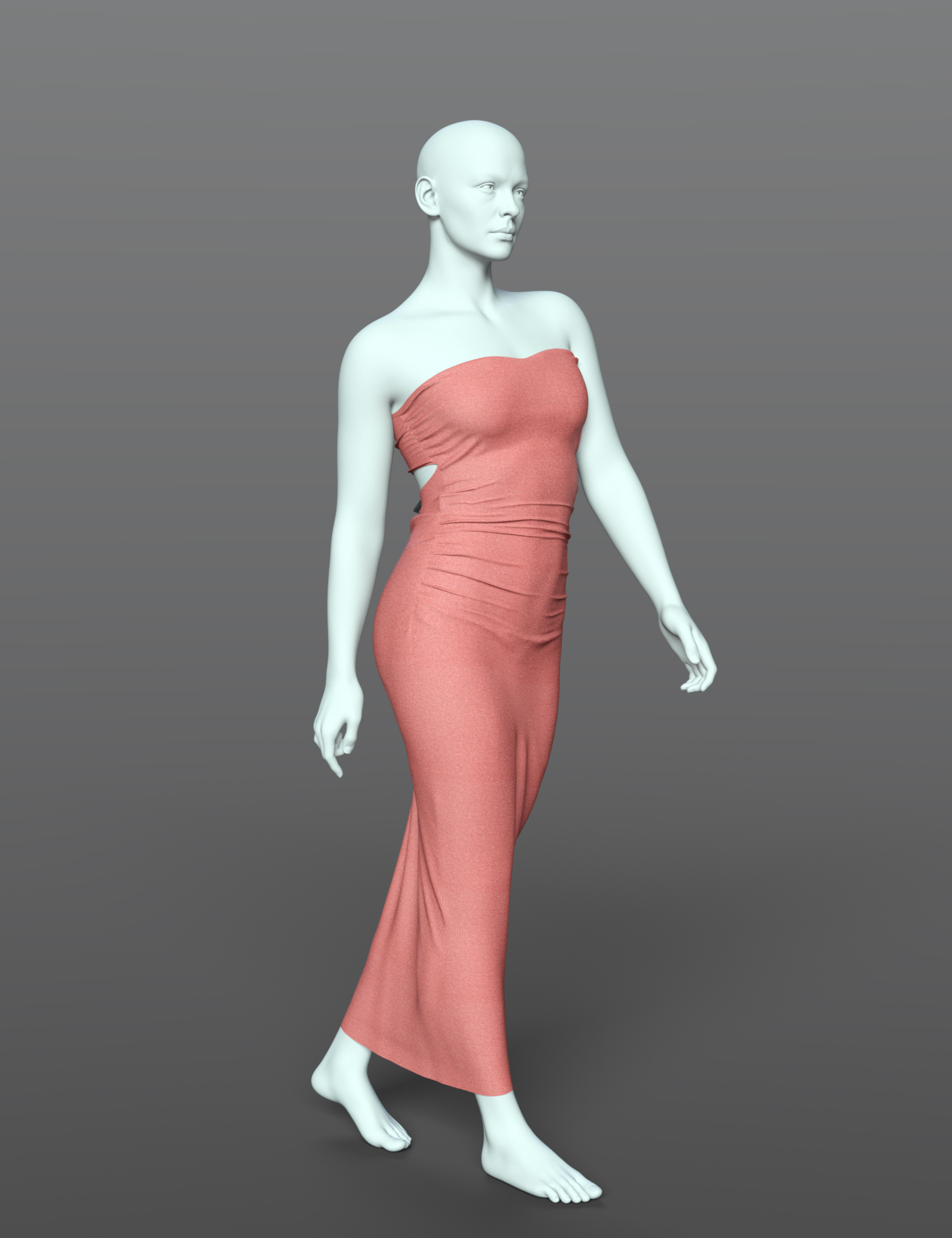 dForce SPR Slim Fit Dress for Genesis 9 by: Sprite, 3D Models by Daz 3D