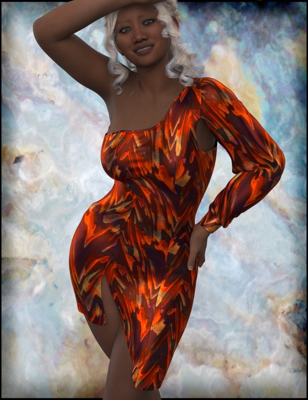 DNA Aza dForce Dress for Genesis 9 by: Donnena, 3D Models by Daz 3D