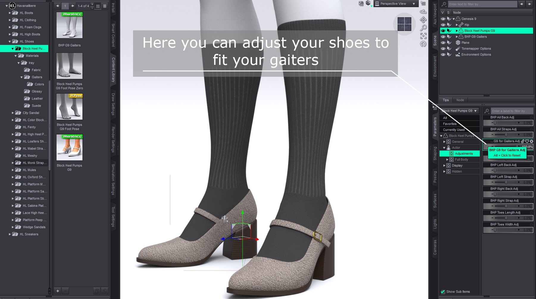 Block Heel Pumps for Genesis 9, 8 and 8.1 Female