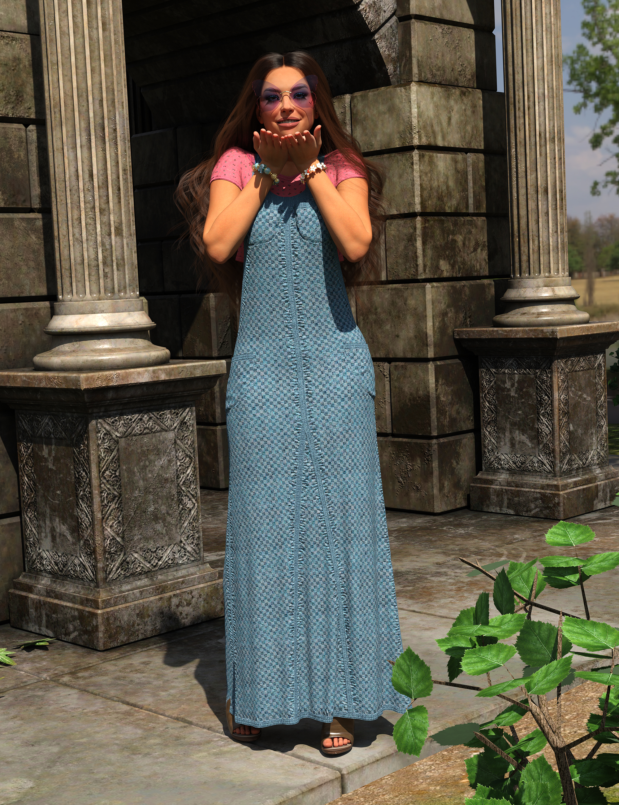 VERSUS - dForce Dungaree Maxi Texture Add-On by: Anagord, 3D Models by Daz 3D