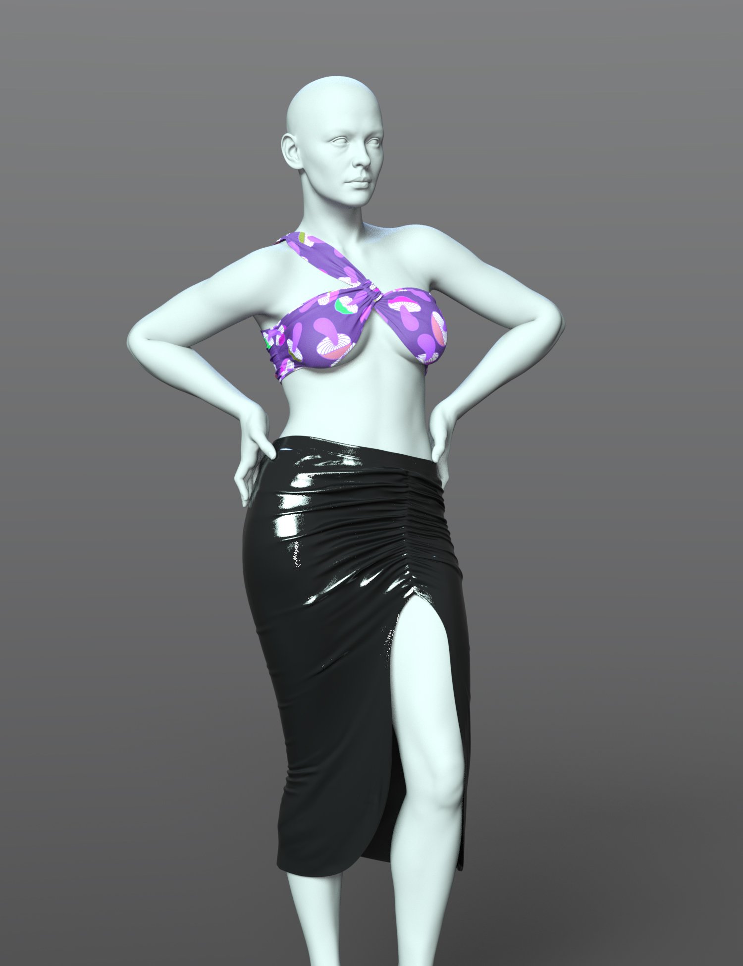 dForce SPR Slant Shoulder Dress for Genesis 9 by: Sprite, 3D Models by Daz 3D