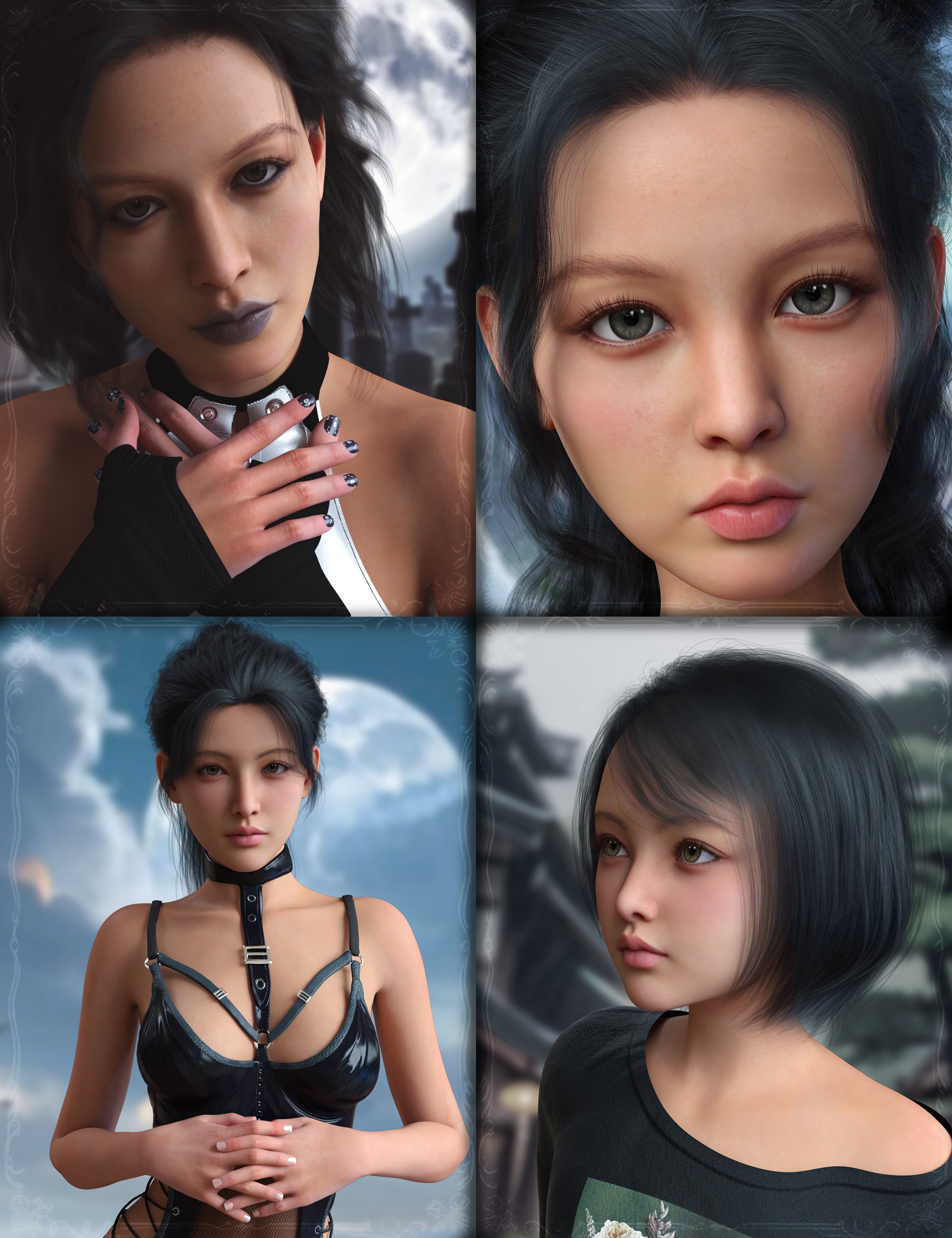Vo Eimi, and Young, and Vo Jun, and Young HD for Genesis 9 Character Bundle by: VOOTW, 3D Models by Daz 3D