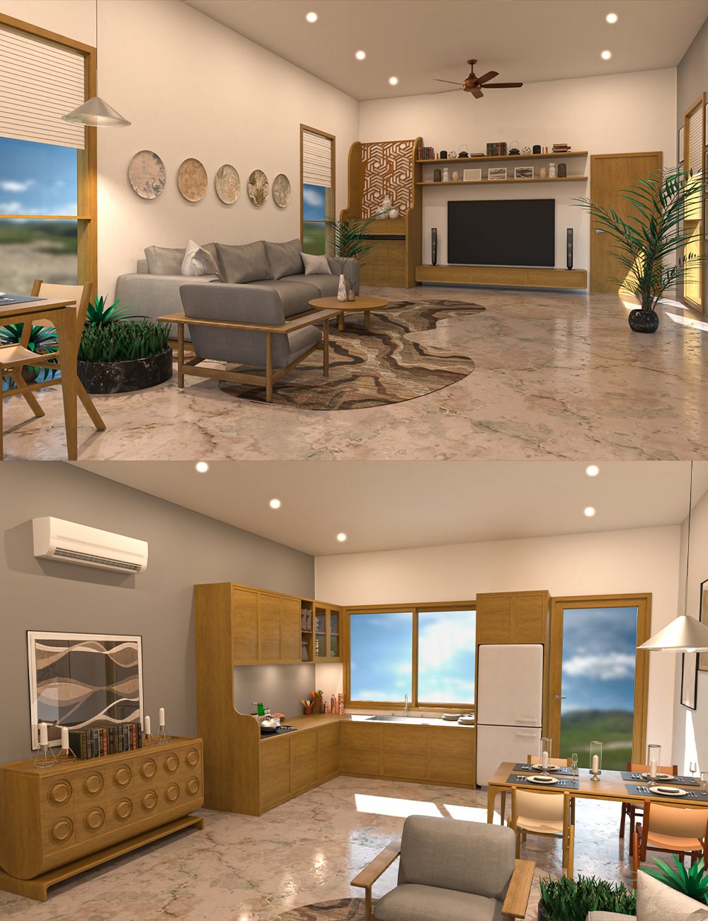 Modern Organic Lounge by: clacydarch, 3D Models by Daz 3D