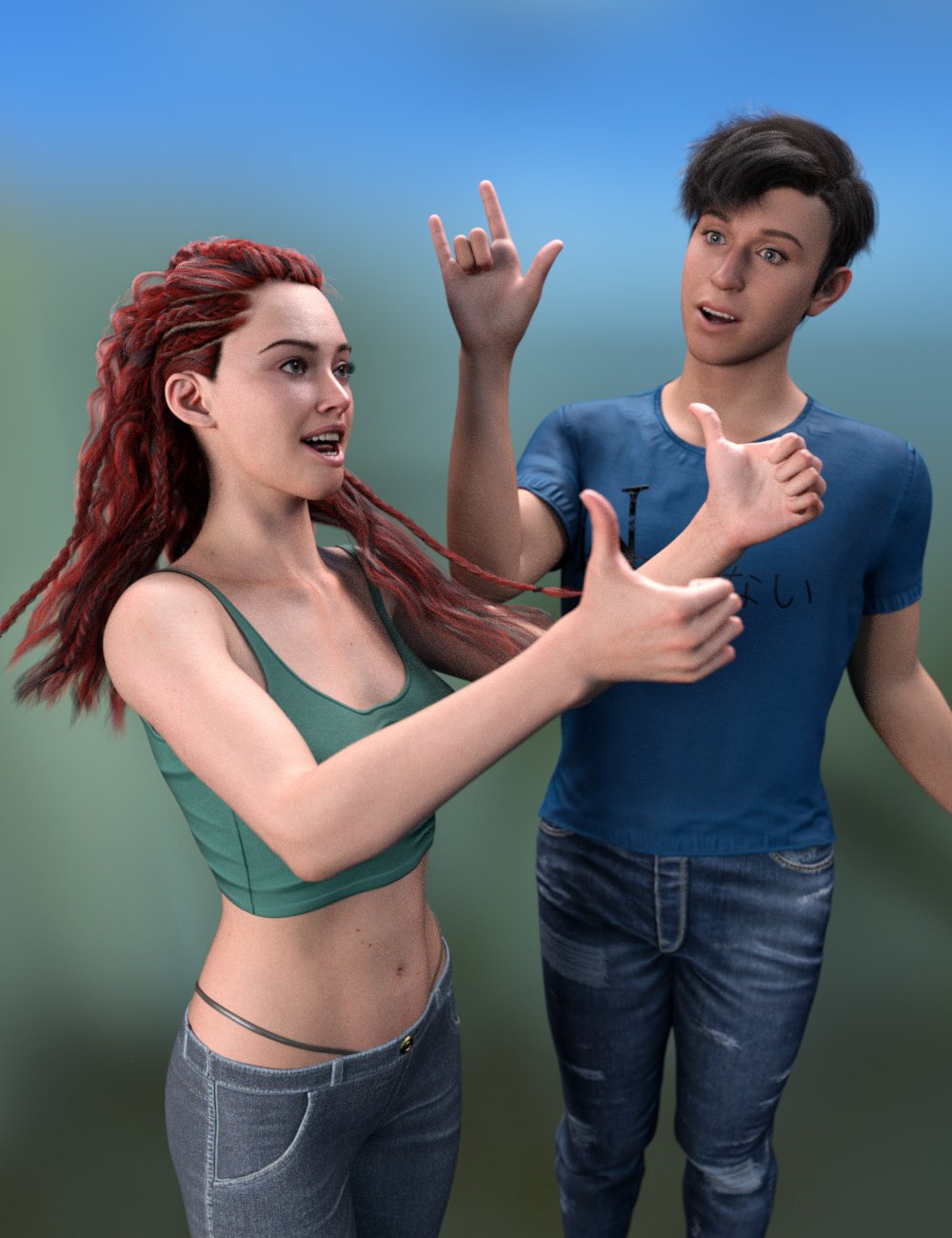 Dialogue Gestures Emblematic and Metaphoric Animations for Genesis 9 by: dobit, 3D Models by Daz 3D