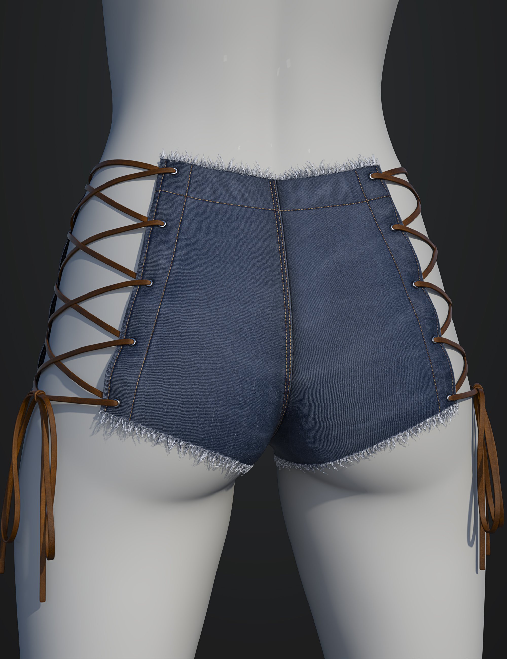 dForce SU Sexy Strappy Jeans for Genesis 9, 8.1, and 8 Female by: Sue Yee, 3D Models by Daz 3D