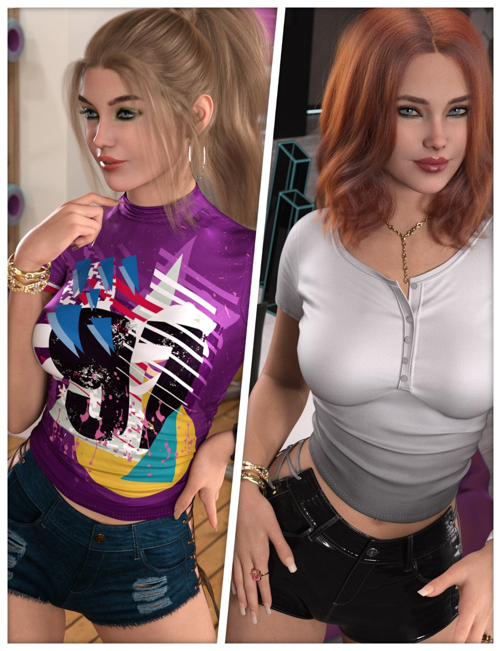 Expanded Textures for dForce SU Sexy Strappy Jeans by: ShanasSoulmate, 3D Models by Daz 3D