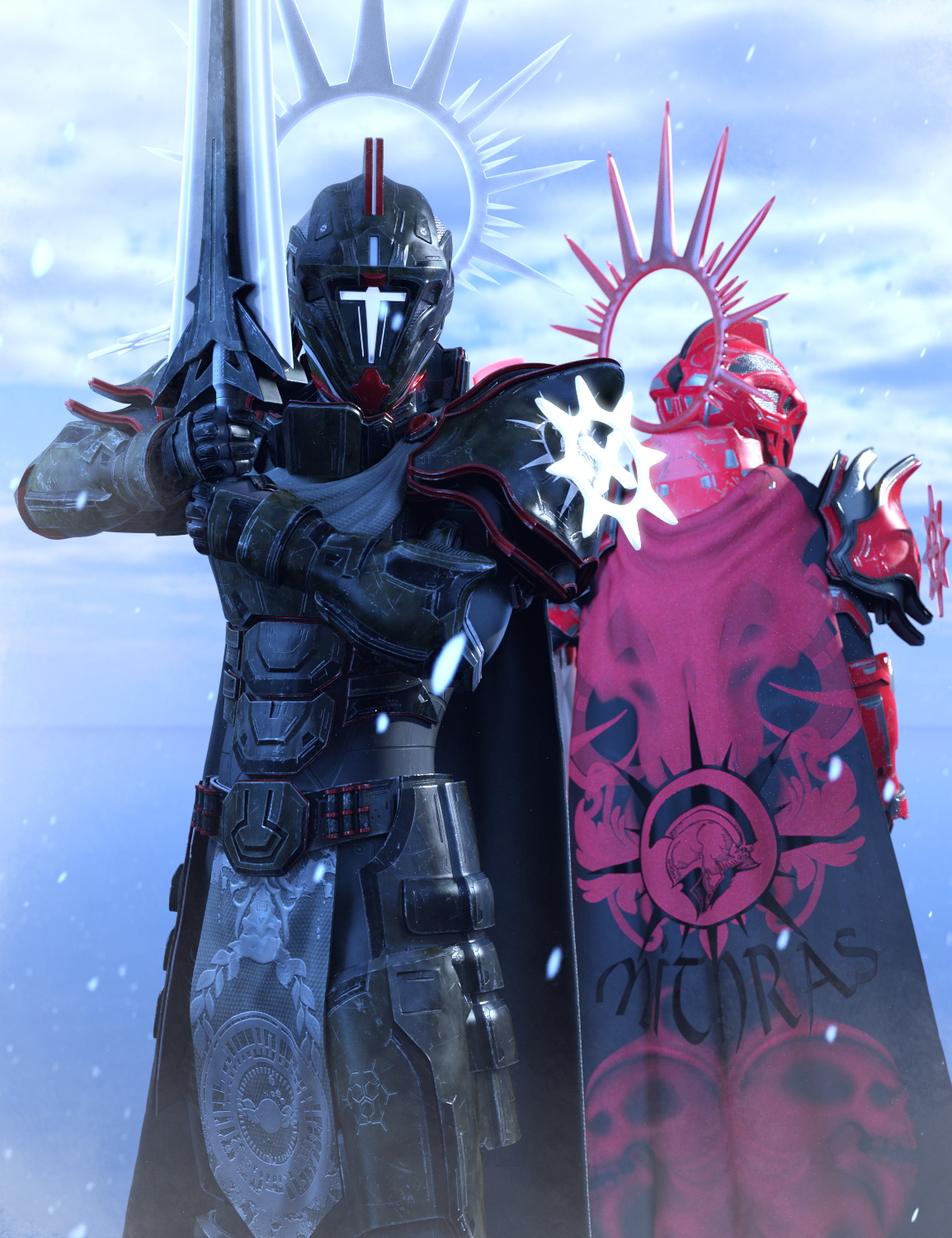 ZK dForce Mithras Sci-fi Paladin Armor for Genesis 9