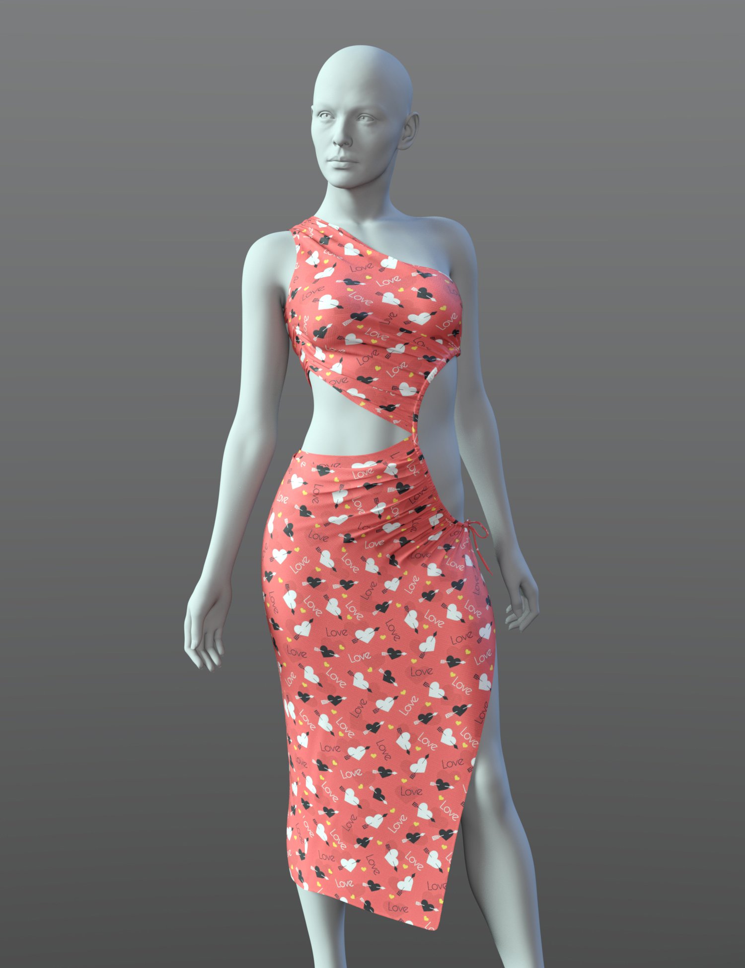 dForce SPR Sleeveless Waist Revealing Dress for Genesis 9 by: Sprite, 3D Models by Daz 3D