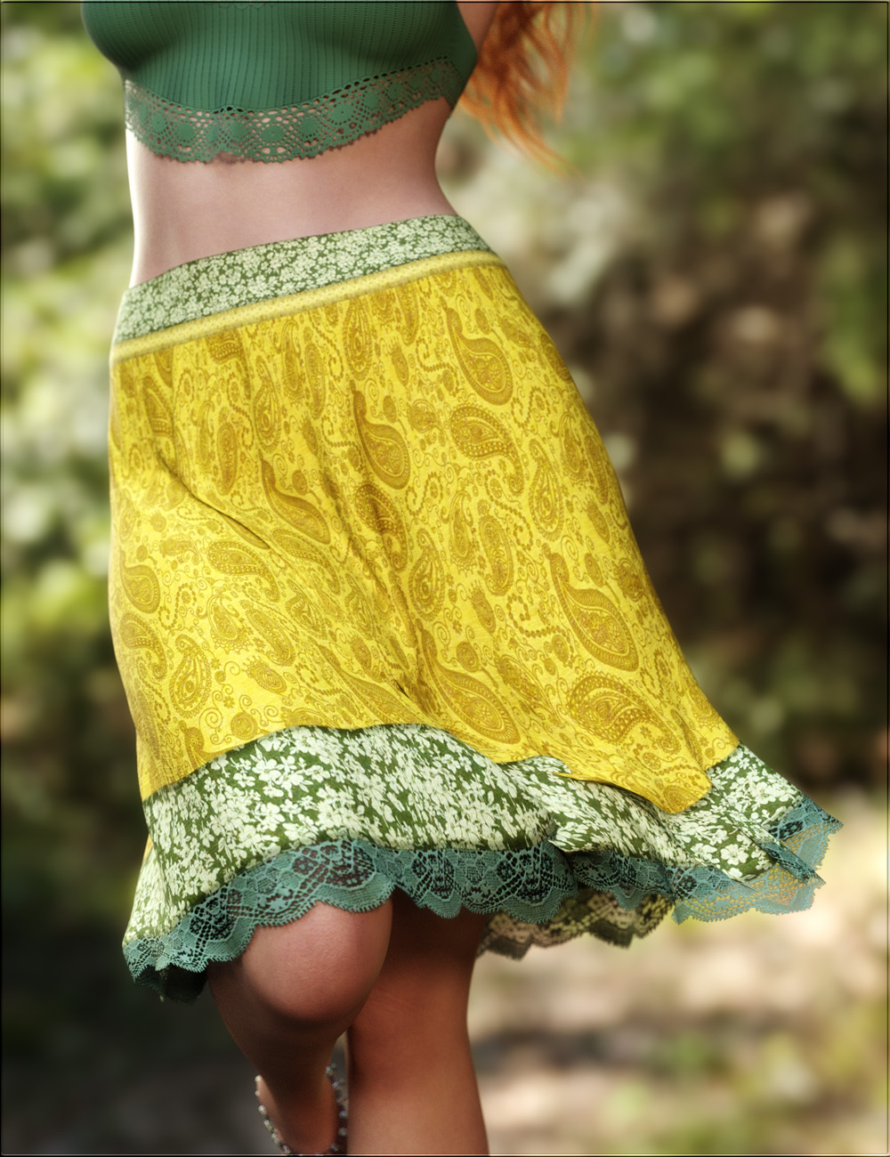 VYK Separates - dForce Long Skirt for Genesis 9 by: vyktohria, 3D Models by Daz 3D