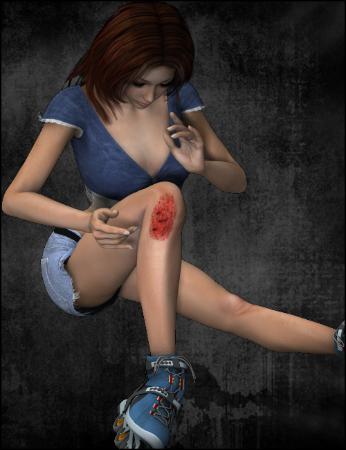One Click Wounds for Poser by: DraagonStormMarieah, 3D Models by Daz 3D