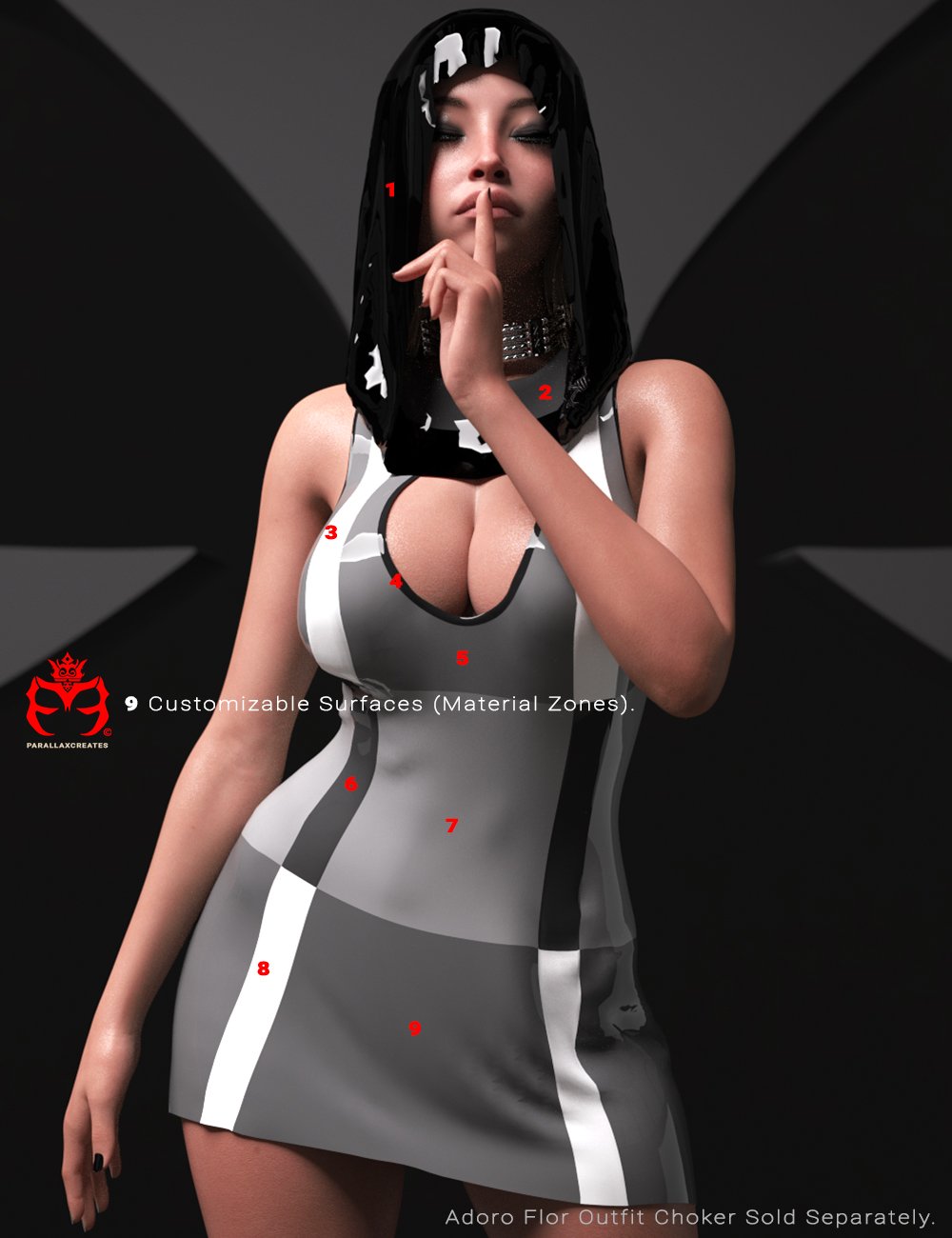 dForce Kira Hoodie Dress for Genesis 9