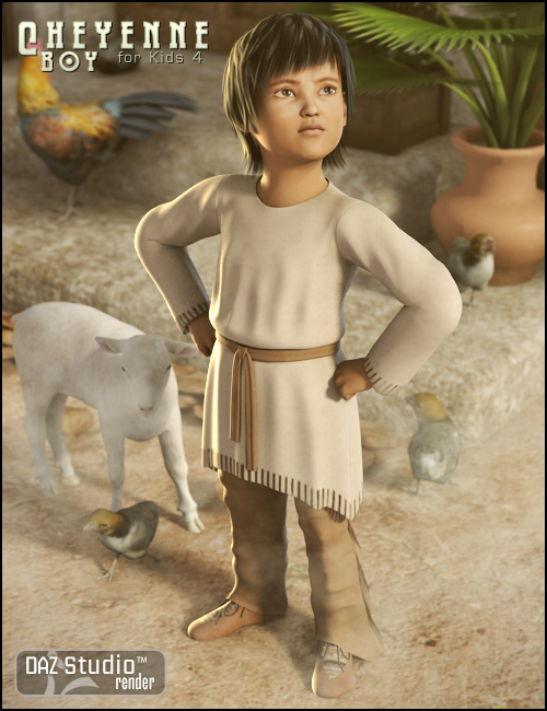 Cheyenne Boy for Kids 4 by: Ravenhair, 3D Models by Daz 3D