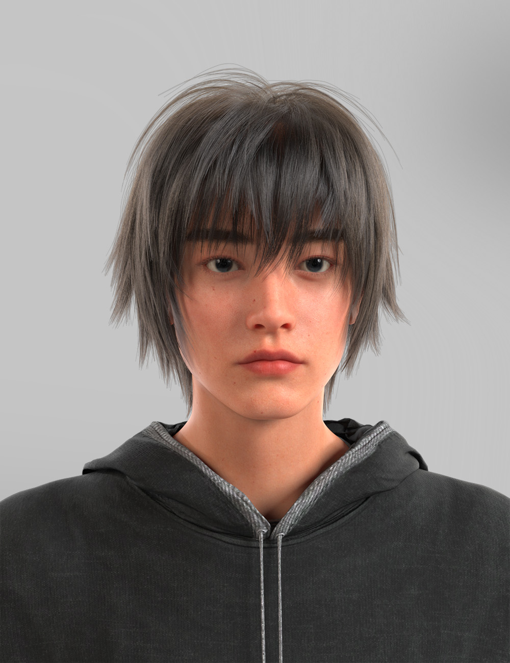 dForce XYZ Yagami Tsukimi Hair for Genesis 9 by: XYZ, 3D Models by Daz 3D