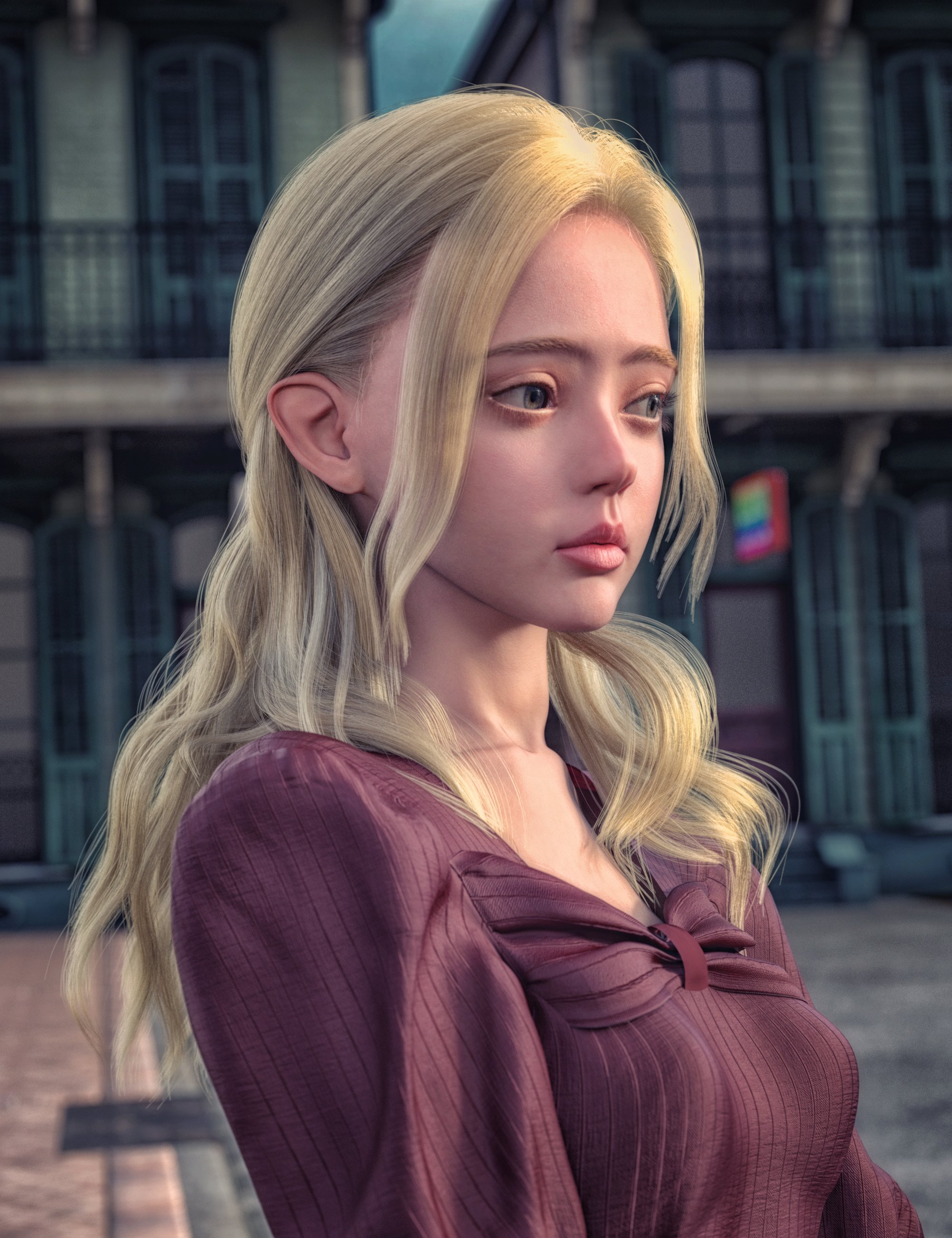 dForce Strand-Based FE Choppy Long Hair for Genesis 9 by: FeSoul, 3D Models by Daz 3D