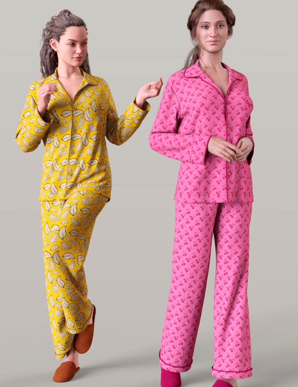 TN Charming Textures for dForce Cozy Pajama Outfit by: Tauna, 3D Models by Daz 3D