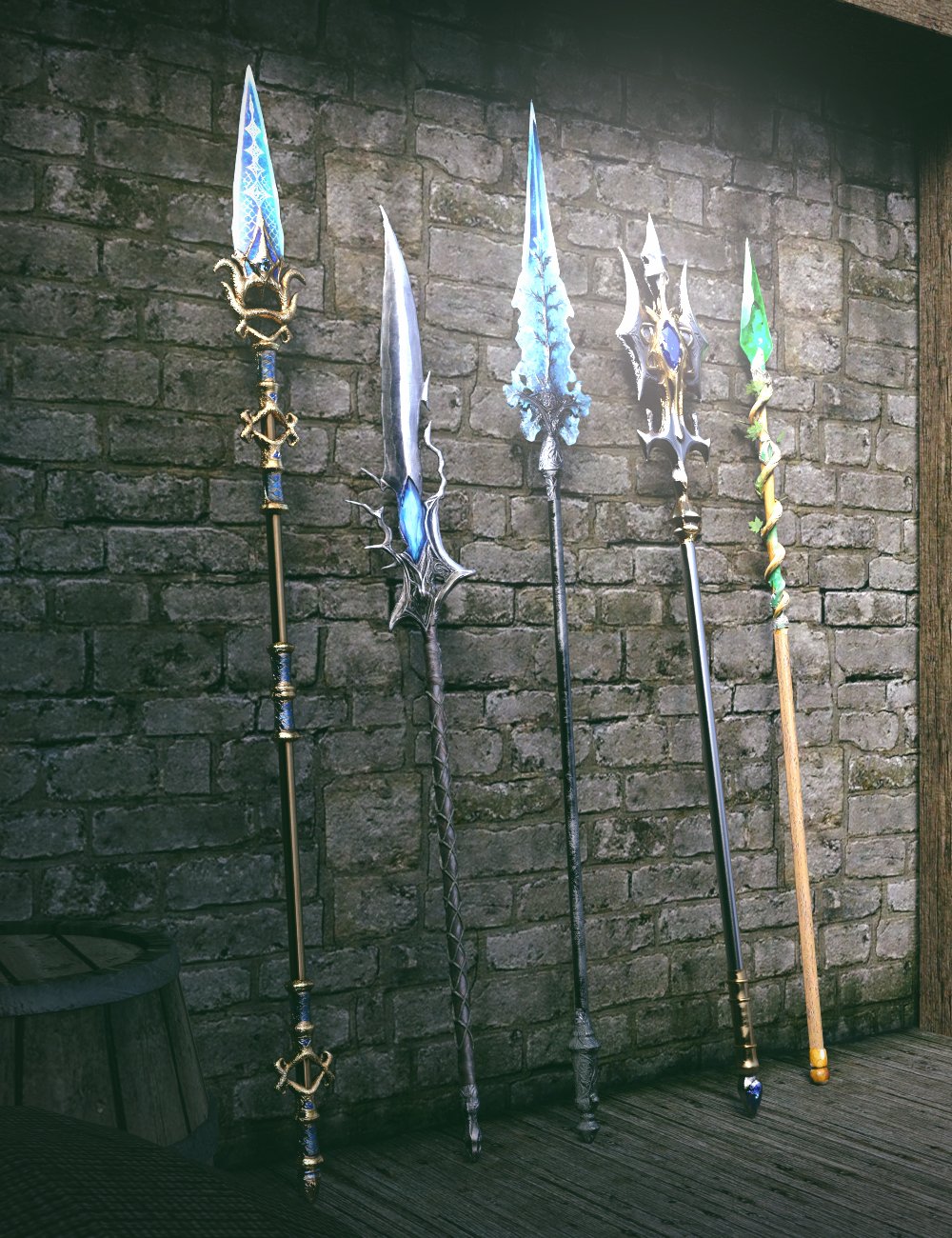 Fantasy Spear Collection 01 by: Polish, 3D Models by Daz 3D
