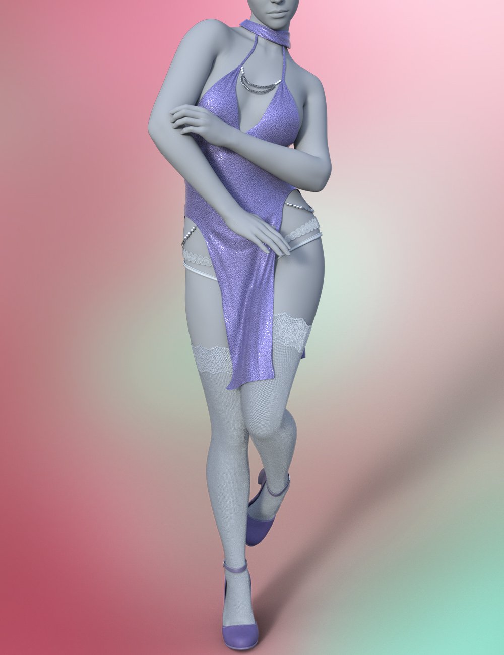 dForce Sexy Slim Skirt Outfit for Genesis 9 by: sjdlkad, 3D Models by Daz 3D