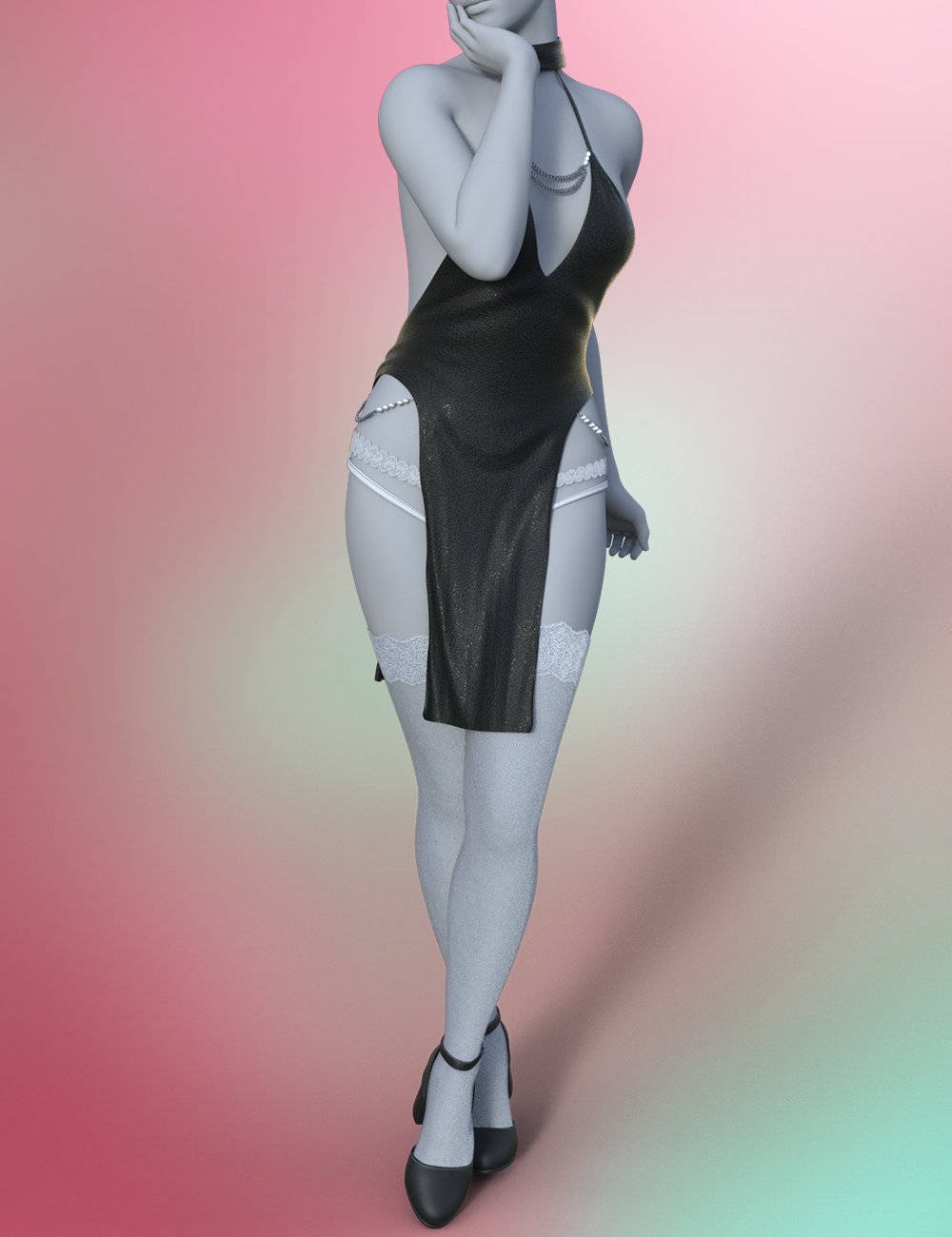 dForce Sexy Slim Skirt Outfit for Genesis 9