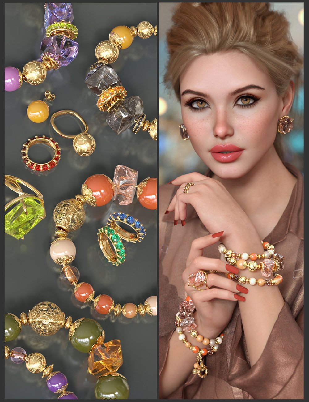 VRV Evie Jewelry Style Boutique addon for Genesis 9, 8.1, and 8 Females by: VRVirtuososaddy, 3D Models by Daz 3D