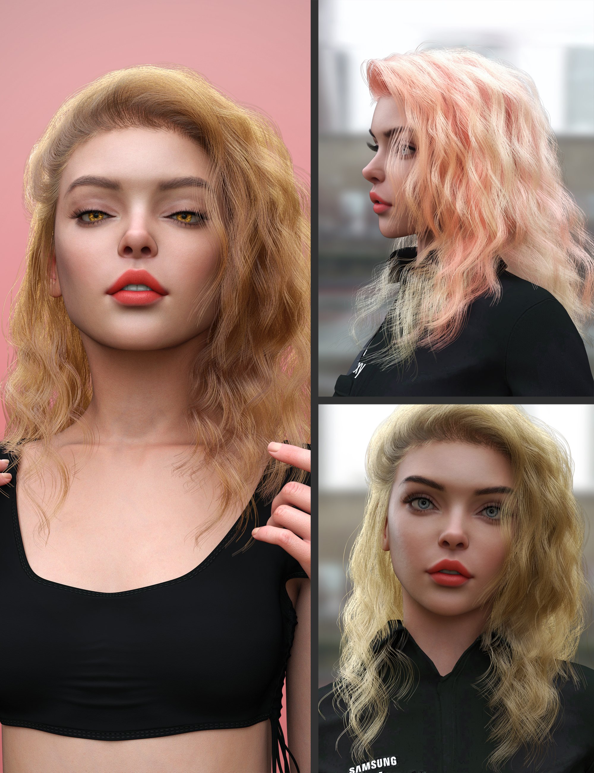 dForce Geanna Hair and MB Geanna for Genesis 9 Feminine by: Magic Brush, 3D Models by Daz 3D