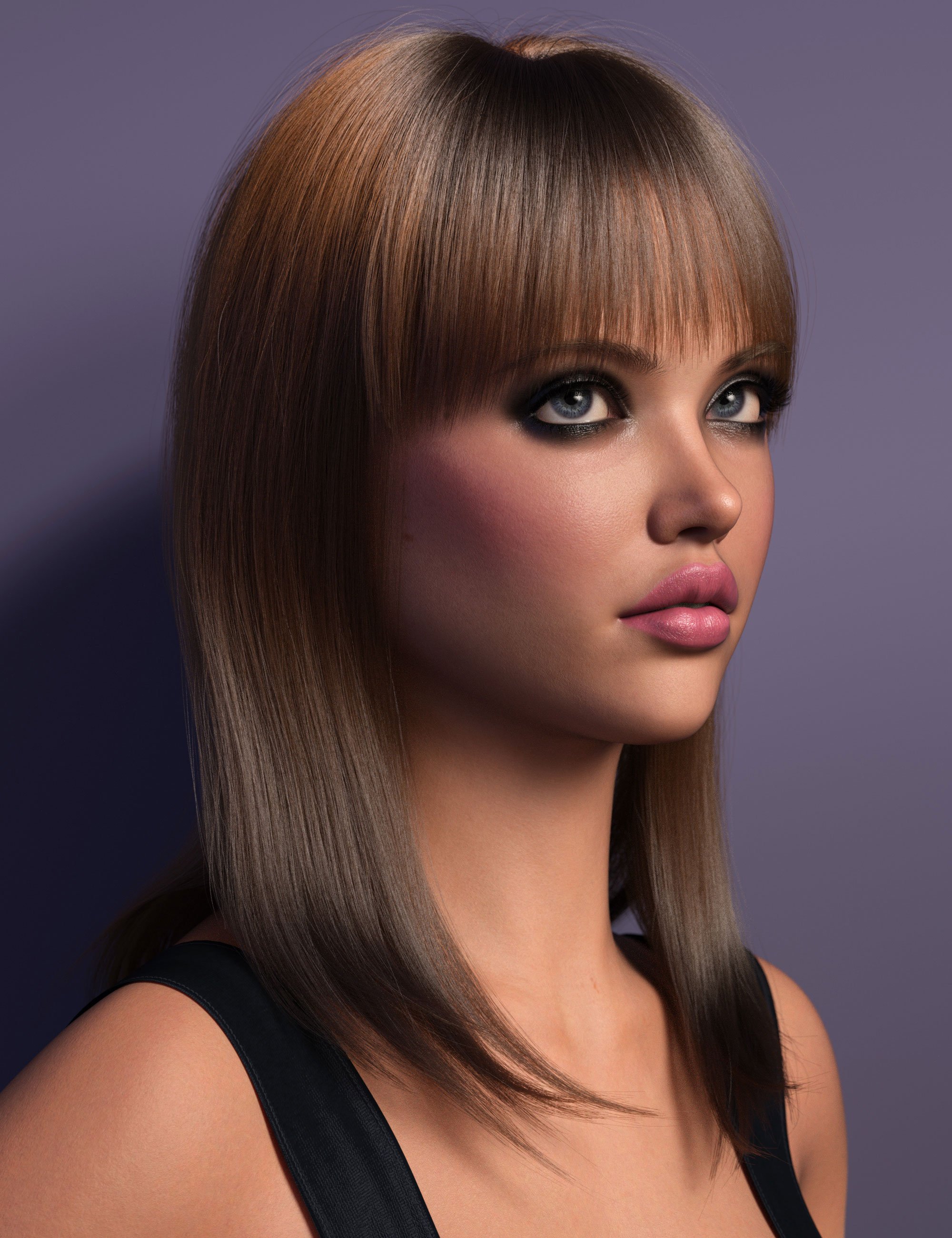 dForce Strand-Based Spring Style Fringe Hair for Genesis 9 and Genesis 8 Female