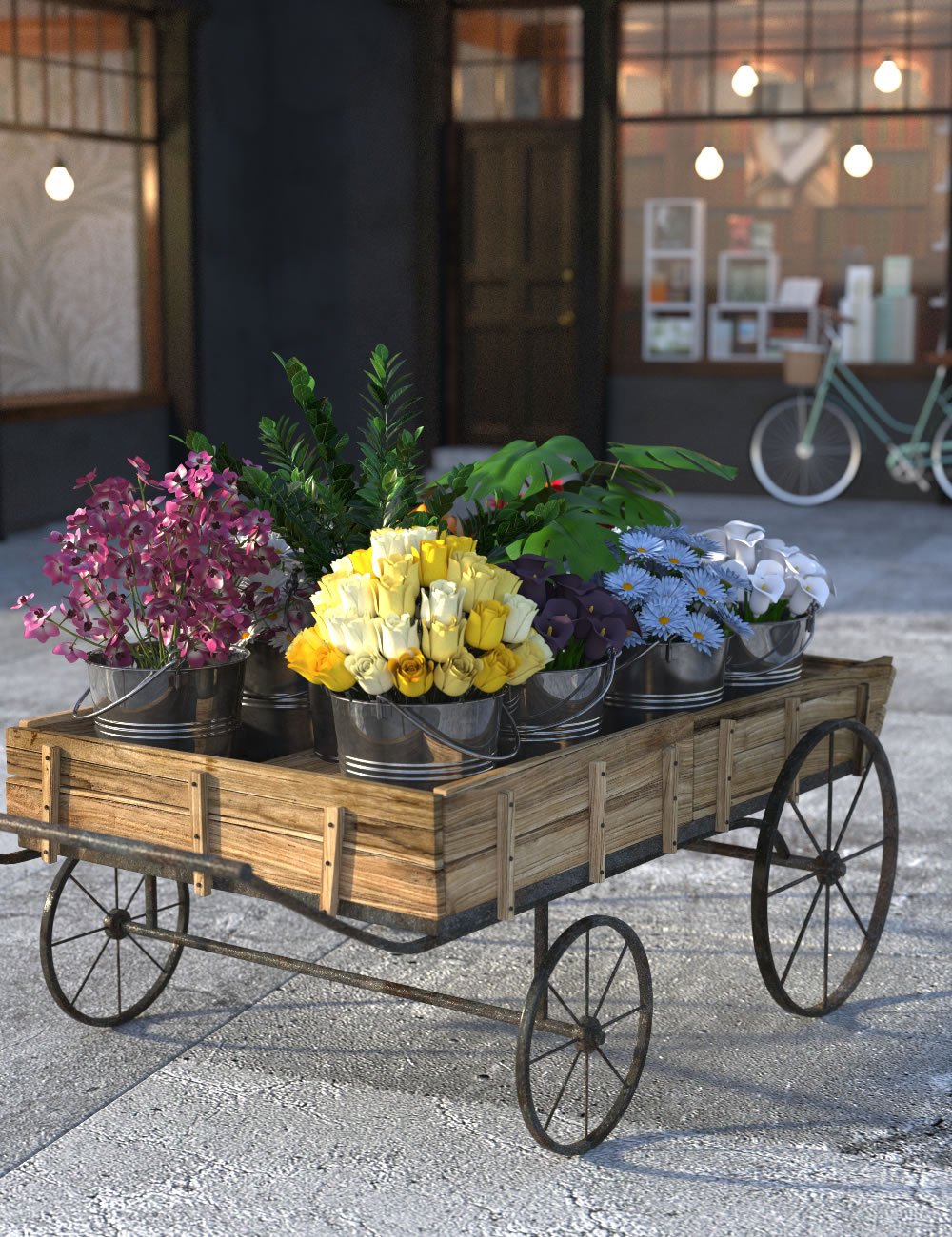 Spring Flower Cart by: SilvaAnt3d, 3D Models by Daz 3D