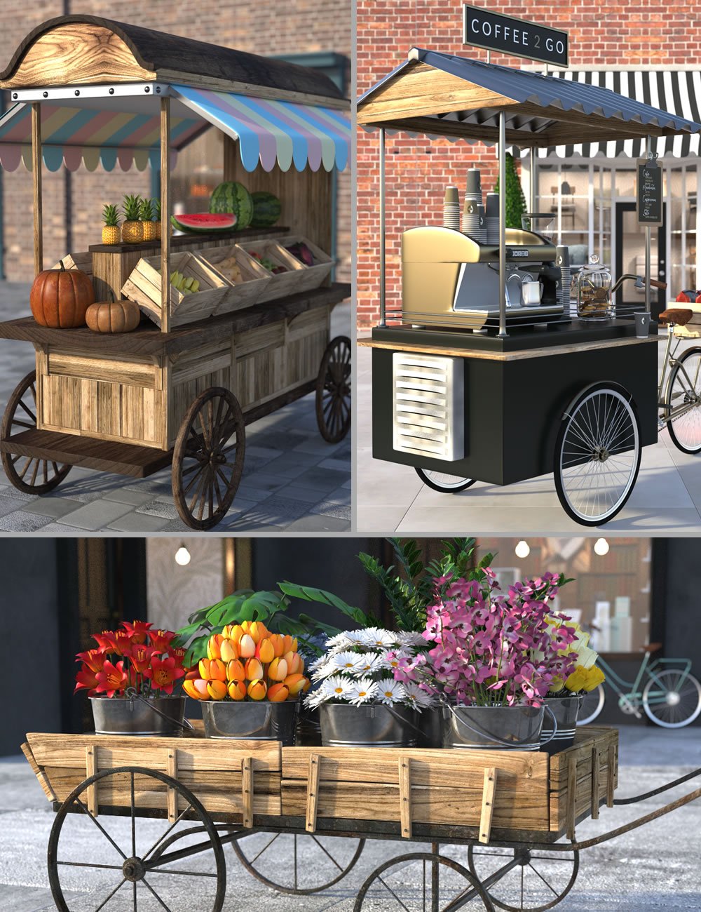 Cart Bundle by: SilvaAnt3d, 3D Models by Daz 3D