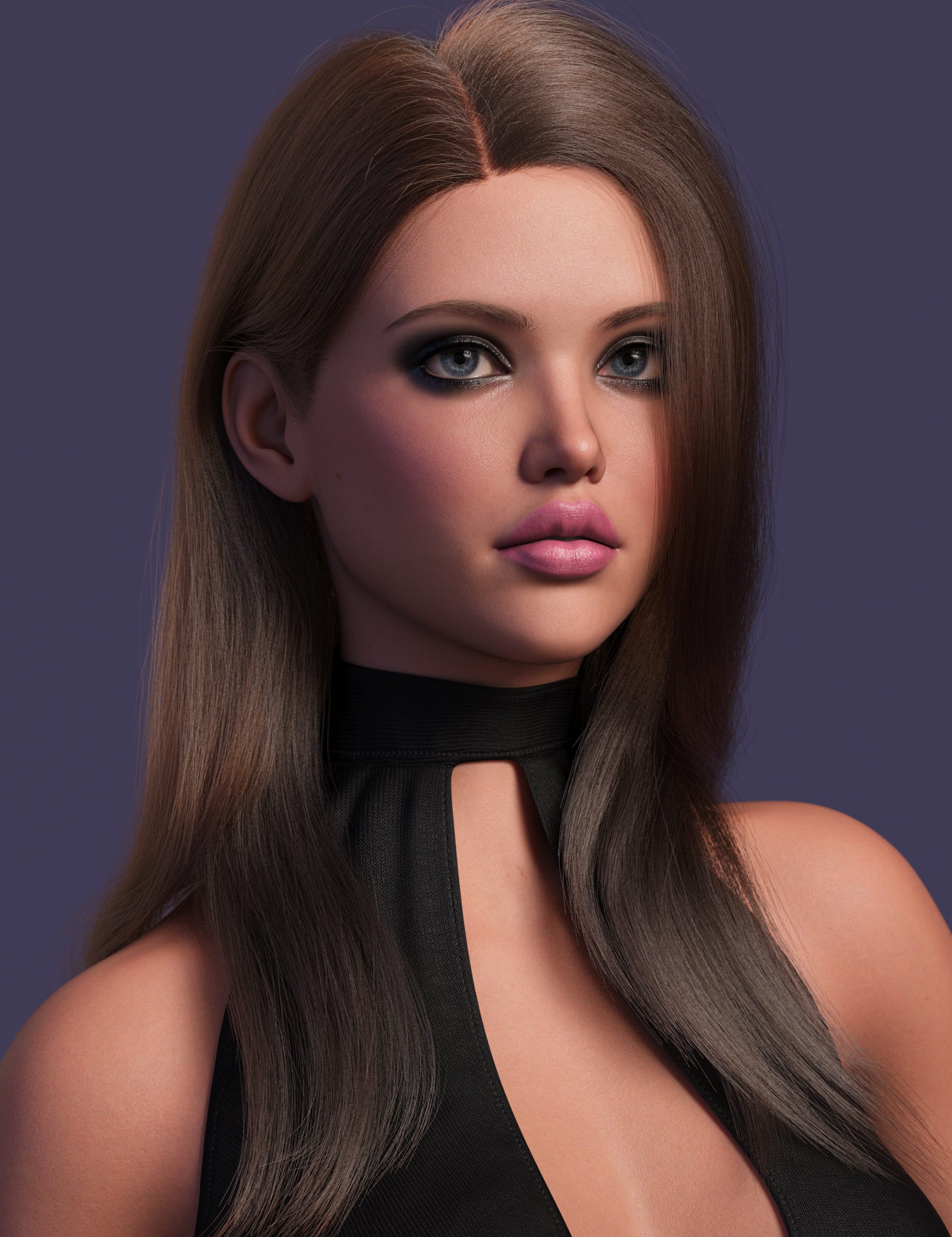 dForce Strand-Based Long Glamorous Style Hair for Genesis 9 and Genesis 8 Female