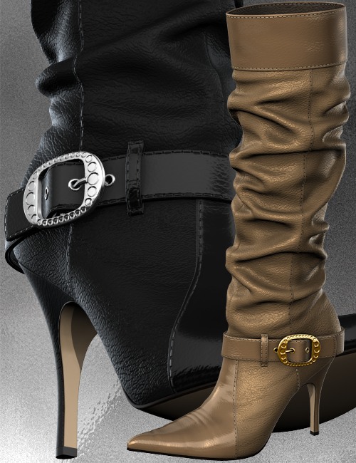 Slouch Boots for V4 by: idler168, 3D Models by Daz 3D