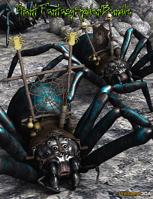 Giant Fantasy Spider Bundle by: Predatron, 3D Models by Daz 3D