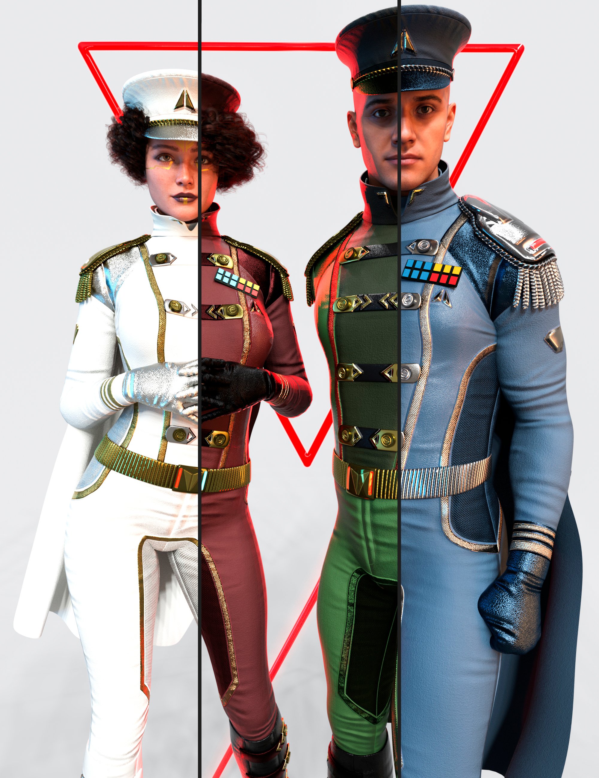 dForce Space Commander for Genesis 9 Texture Expansion by: Demian, 3D Models by Daz 3D
