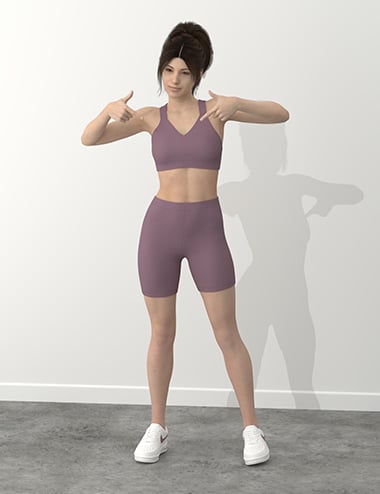 Sports Bra and Bike Shorts Activewear Set for Genesis 8 Females