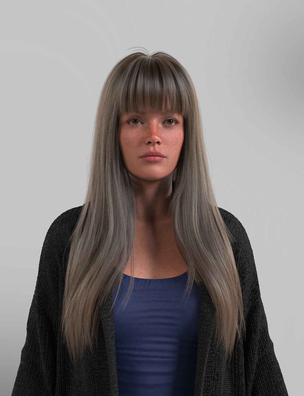 XYZ Classic Long Hair for Genesis 9 by: XYZ, 3D Models by Daz 3D