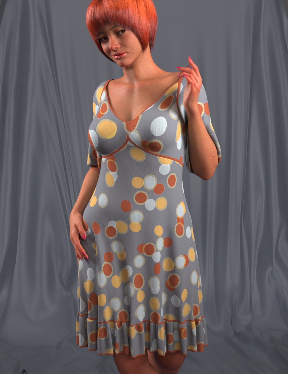 DNA Jan dForce Dress for Genesis 9 by: Donnena, 3D Models by Daz 3D