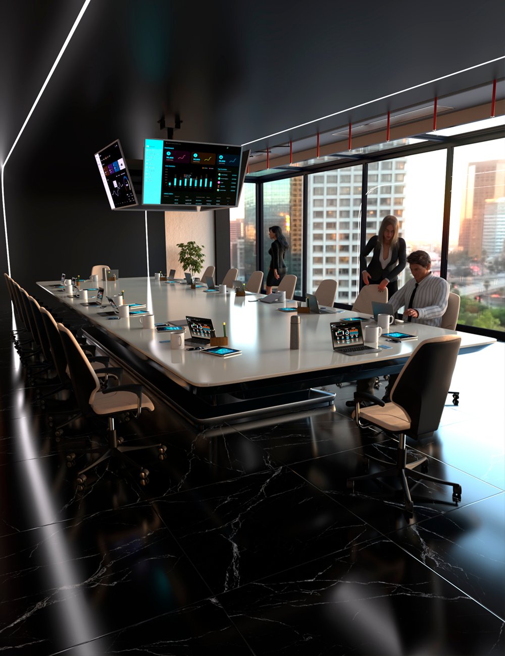 Modern Conference Room by: Human, 3D Models by Daz 3D