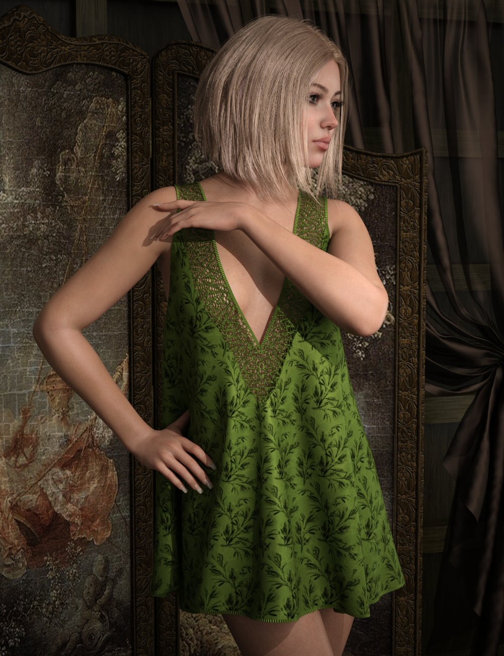 dForce Lilia Dress for Genesis 9 by: Lully, 3D Models by Daz 3D