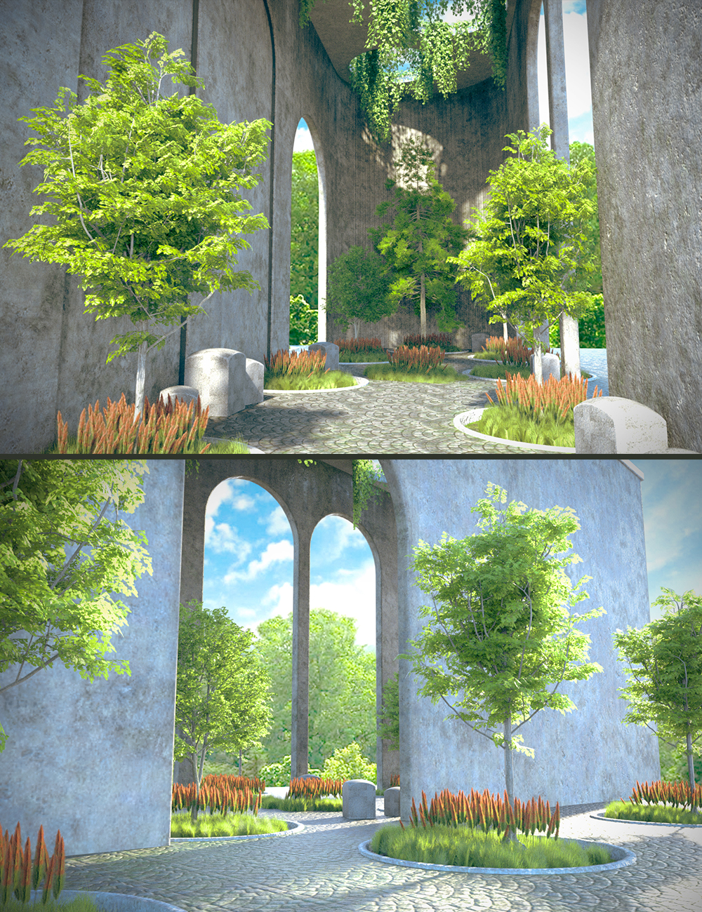 Vegetation Arch Hall by: Polish, 3D Models by Daz 3D