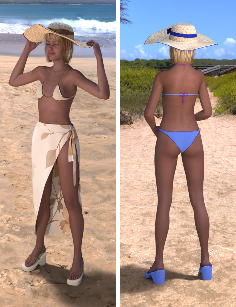 dForce Summer Set for Genesis 9 by: Fantasyart3D, 3D Models by Daz 3D