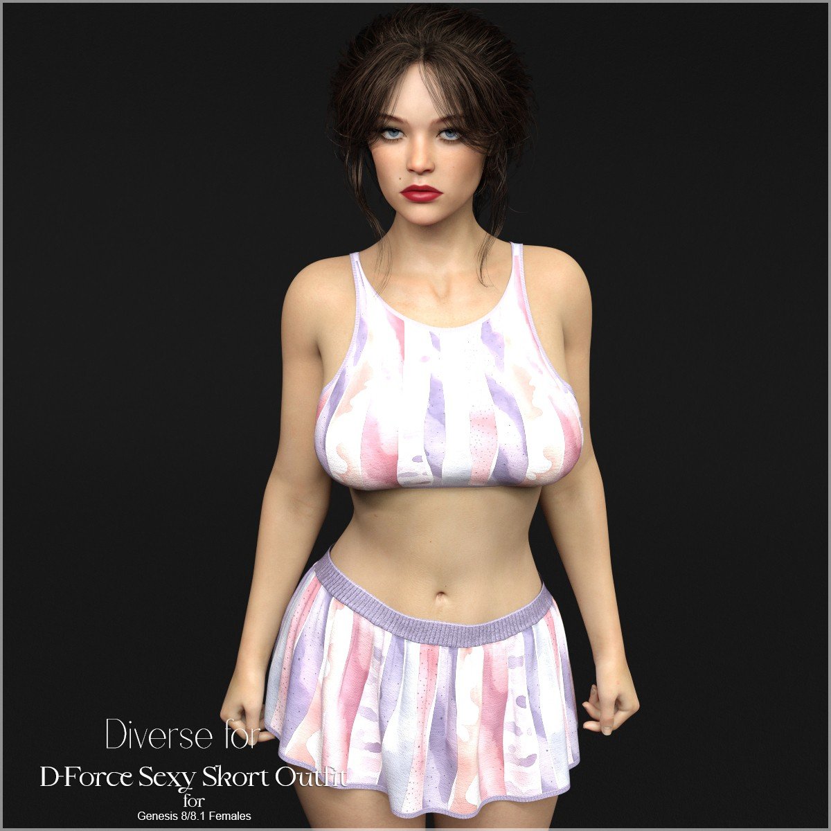 Diverse for D-Force Sexy Skort Outfit for G8F and G8.1F by: antje, 3D Models by Daz 3D