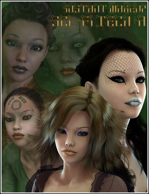 Instant Makeup SciFi Tech A by: DraagonStormForbiddenWhispers, 3D Models by Daz 3D