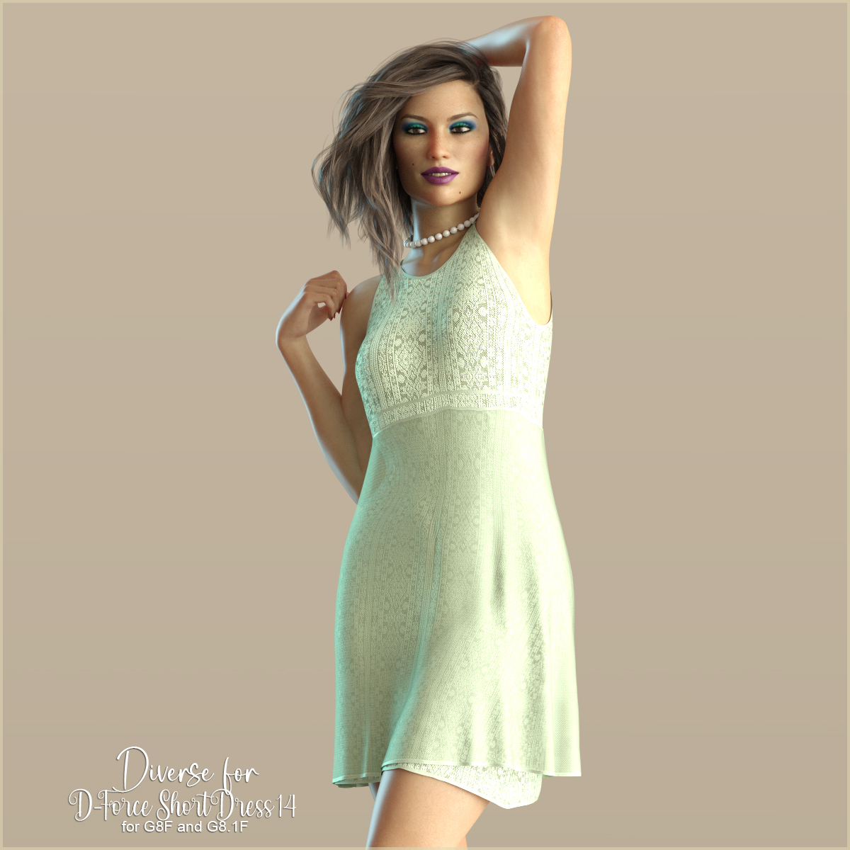 Diverse for D-Force Short Dress 14 for G8 and G8.1Females by: antje, 3D Models by Daz 3D