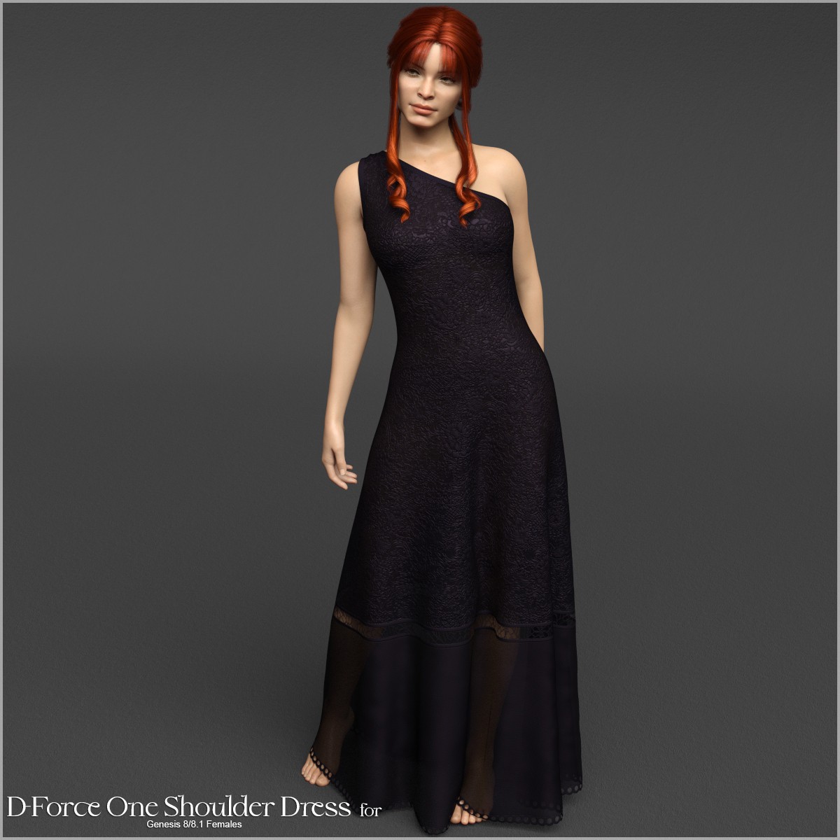 D-Force One Shoulder Dress for G8F and G8.1F by: antje, 3D Models by Daz 3D