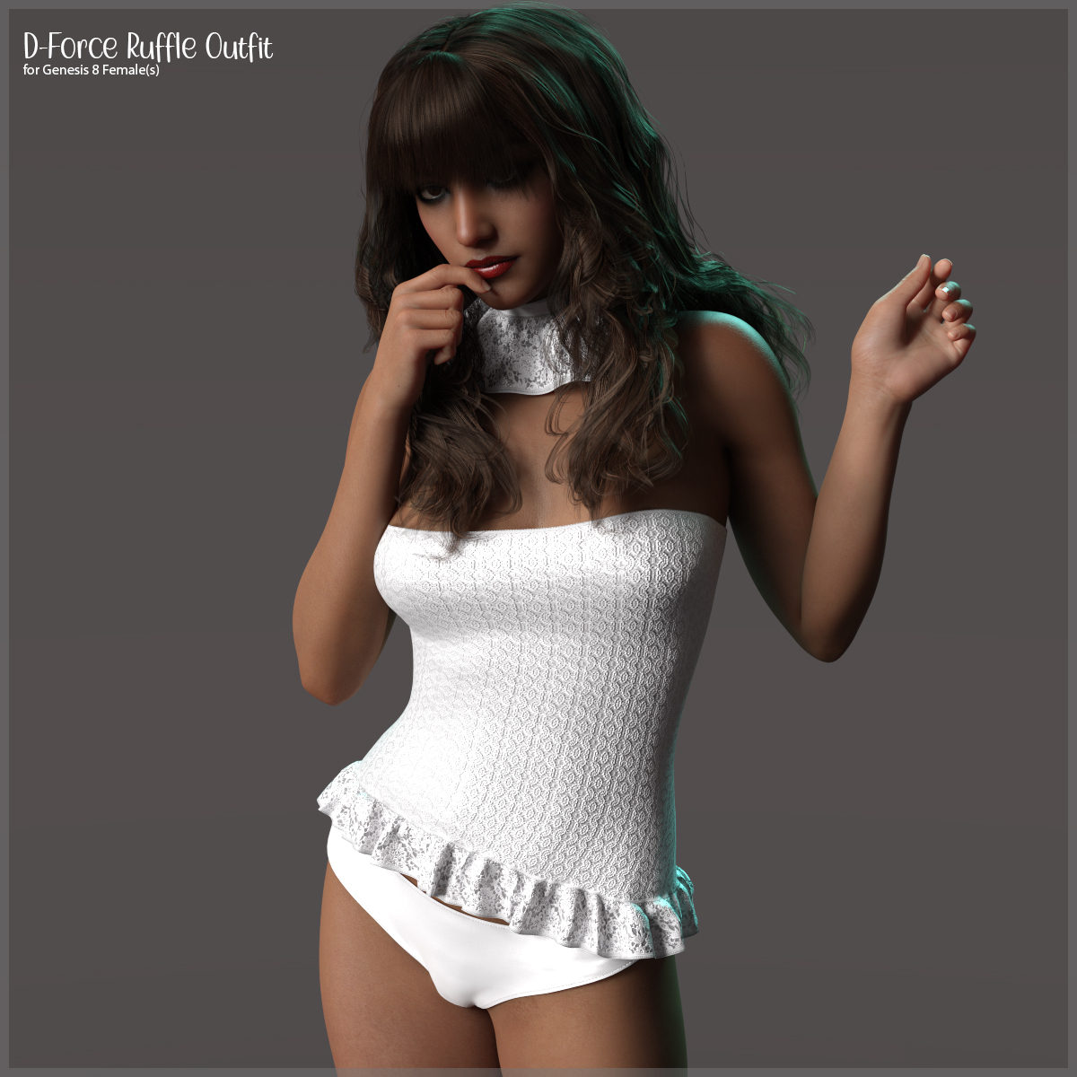D-Force Ruffle Outfit for G8F by: antje, 3D Models by Daz 3D