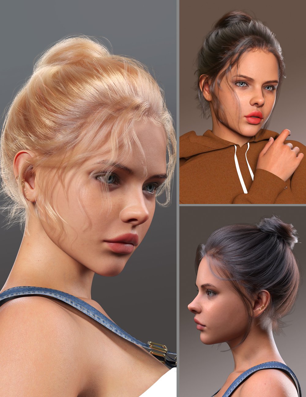 dForce Debbi Hair for Genesis 9 by: Magic Brush, 3D Models by Daz 3D