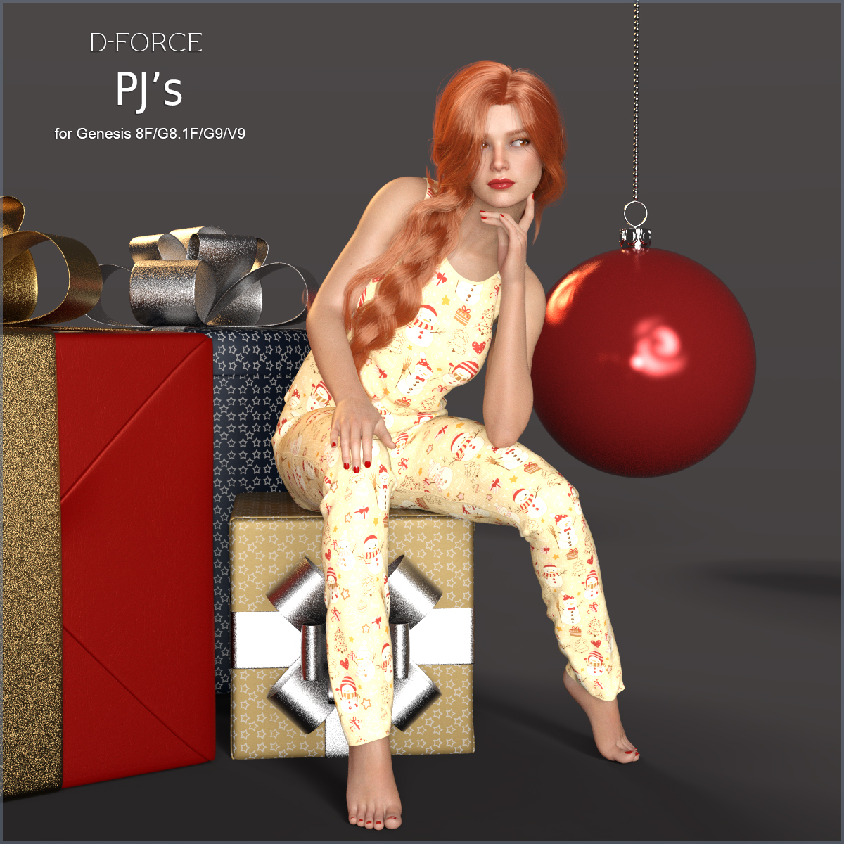 D-Force PJs for G8/8.1F and Genesis 9/V9 by: antje, 3D Models by Daz 3D