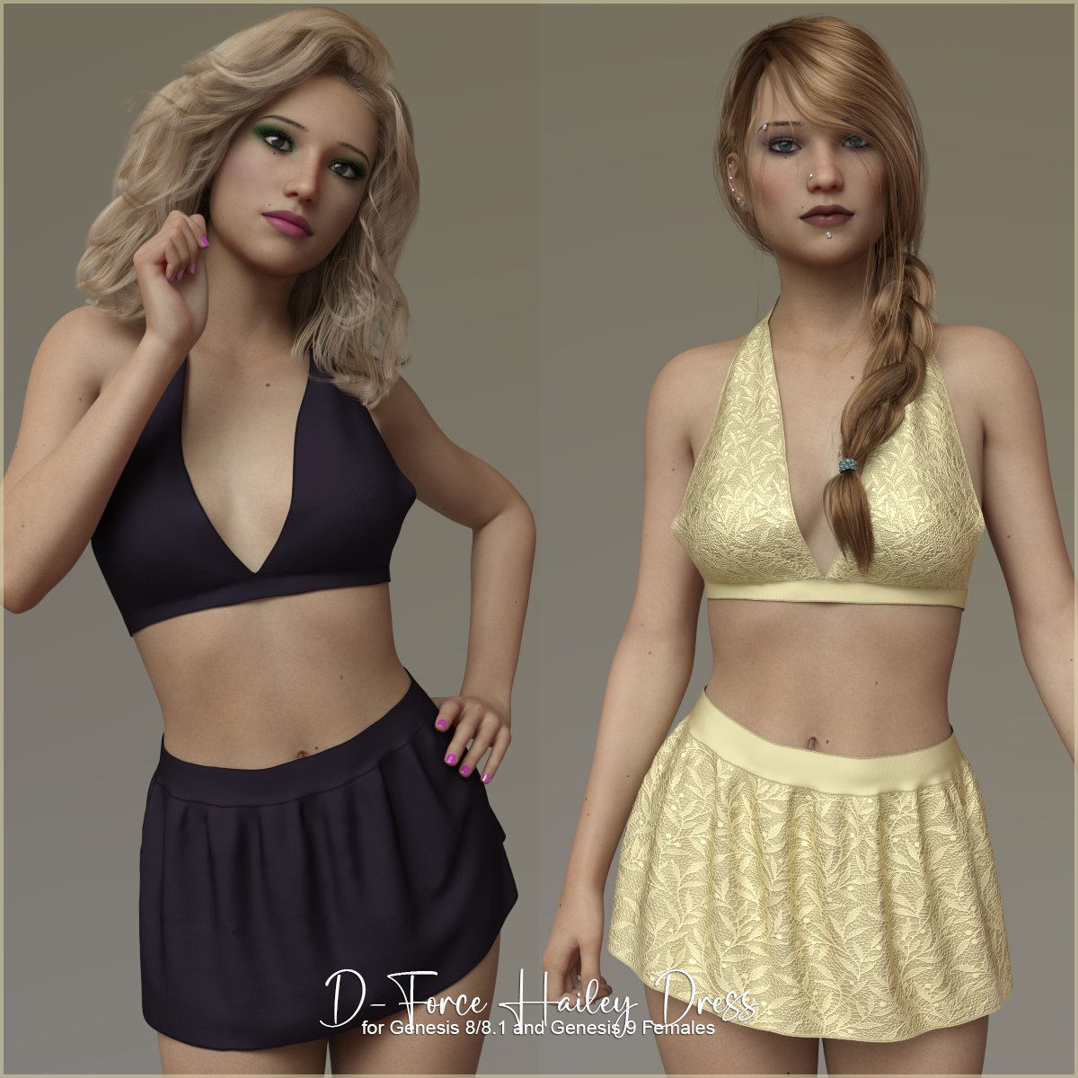 D-Force Hailey Outfit for Genesis 8/8.1/9/V9 by: antje, 3D Models by Daz 3D