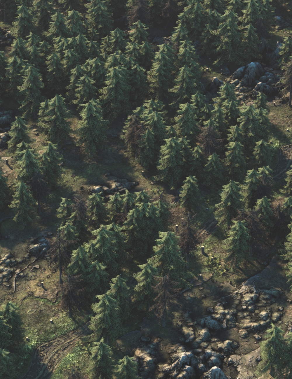 From Above: Low Poly Forest by: vikike176, 3D Models by Daz 3D